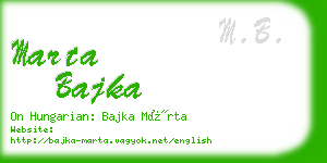 marta bajka business card